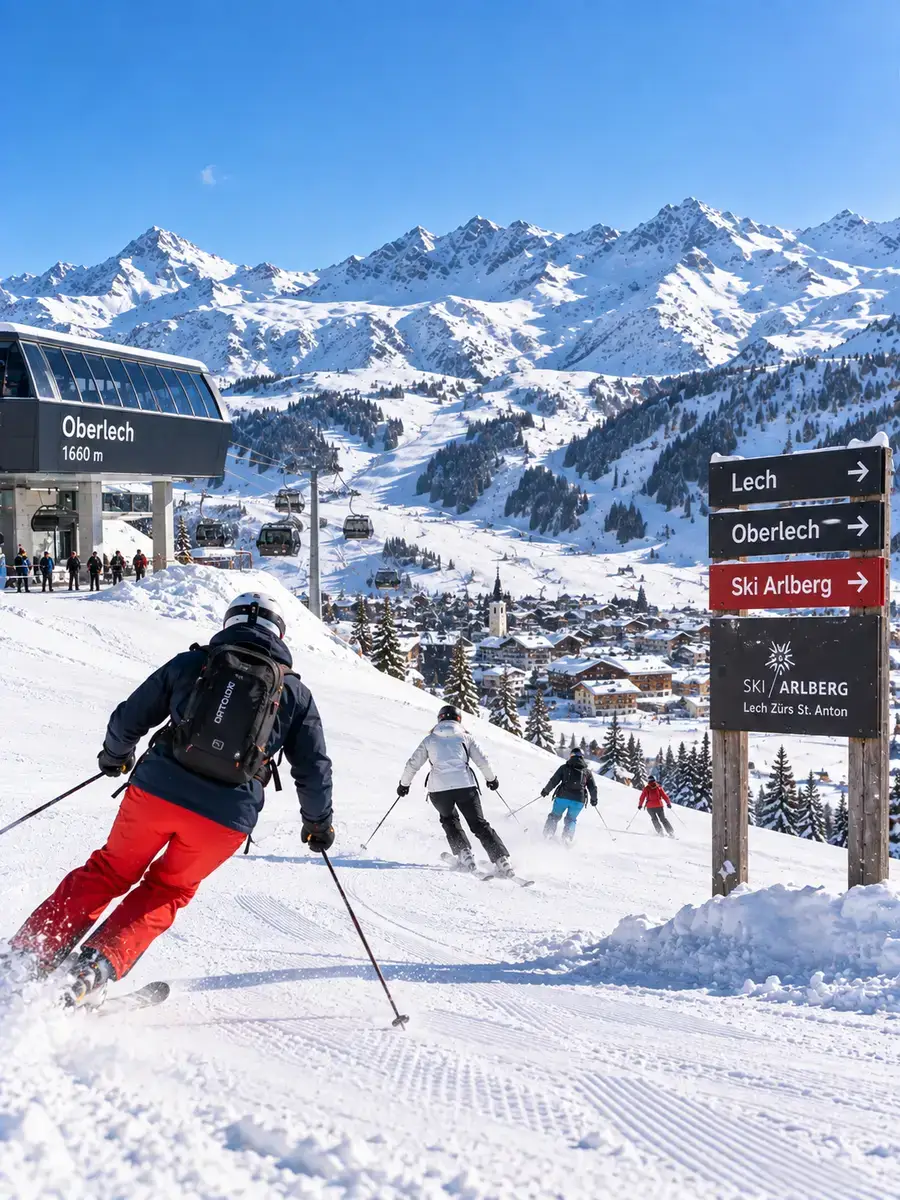 Skiing in Lech and Oberlech am Arlberg Skiing in Lech and Oberlech am Arlberg in the Ski Arlberg ski area