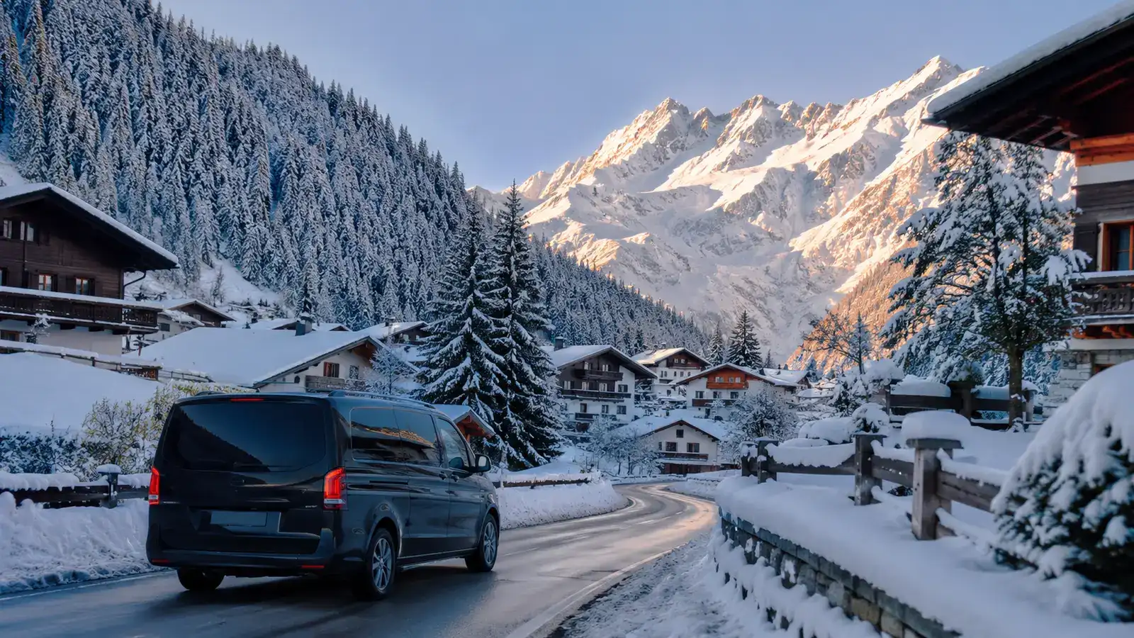 Private airport transfer from Zurich to St. Anton am Arlberg in winter